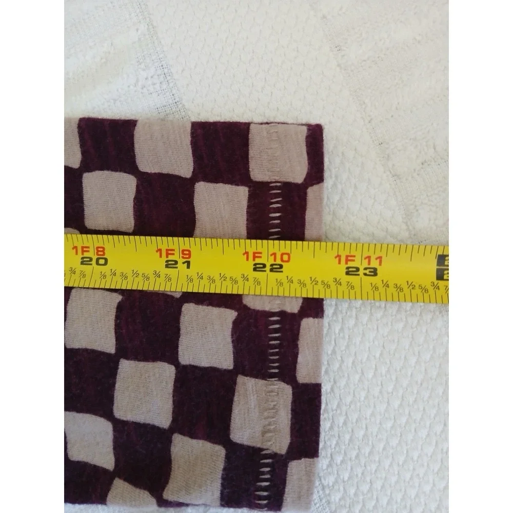 SONOMA Women Burgundy Plaid Long V-neck Sleeve‎ The Everyday Tee Shirt Top 2X